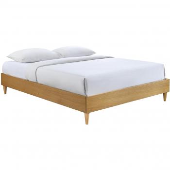 Cama adulto 160 x 200 cm con somier acabado madera clara AYO