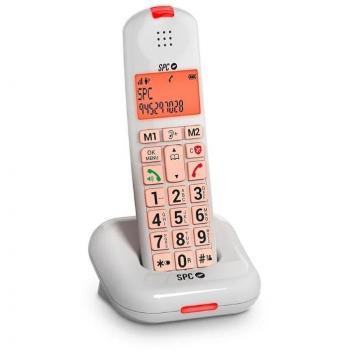 Teléfono Inalámbrico SPC Comfort Kairo 7612B para Mayores, Compatible con Audífonos, Color Blanco