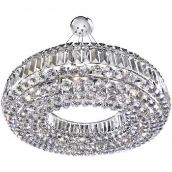 Plafón LED integrado Vesuvius Chrome 10 bombillas 130cm, tipo: plafón LED, características: acabado en cromo, incluye 10 bombillas, longitud de 130 cm