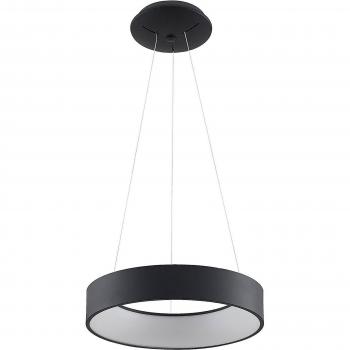 Lámpara colgante LED moderna Arcchio Aleksi, Ø 45 cm, redonda, color negro, material metal, diseño para cocina, 1 llama