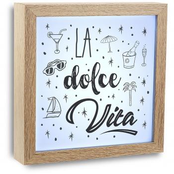 Versa Cuadro Luz Dolce Vita Madera Marrón 20x4x20 cm