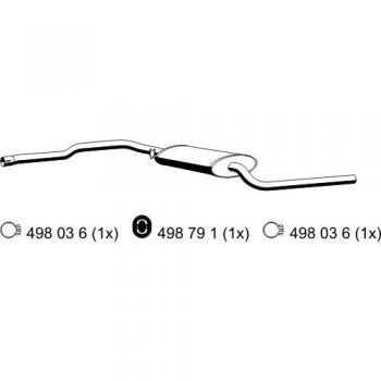 Silenciador Intermedio ERNST 176064 para Volkswagen Transporter 4 Bus