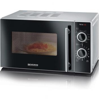 Severin MW 7771 Microondas con Grill Encimera Combinado 20 L 700 W Negro, Plata