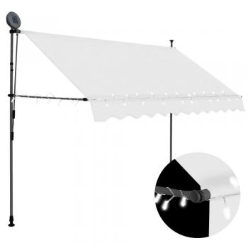 vidaXL Manual Retractable Awning with LED 300 cm Cream