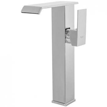 Grifo de lavabo monomando REA Kent cromo alto, material de latón, ajuste para agua fría y caliente, acabado cromado