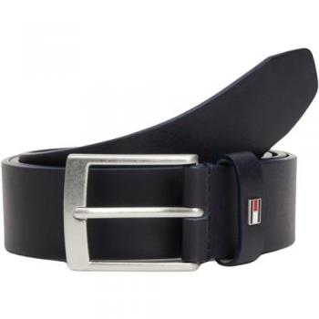 Tommy Hilfiger Men's Adan Leather Belt 3.5cm, Dark Blue, Size 110 CM
