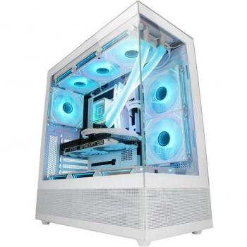 Mars Gaming MC-SET Semitorre ATX Cristal Templado, Caja PC con Panel Lateral y Frontal Continuo de Cristal Templado, Diseño Inferior con Tecnología AirTech Mesh, Doble Cámara, Capacidad hasta