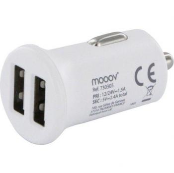 Cargador de Coche 2x USB 2.4A Blanco