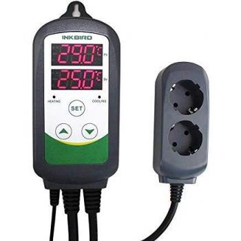 Inkbird ITC-308 Doble Rele 220v Digital Termostato con Sonda, Controlador de Temperatura Refrigeración y Calefaccion Regulador para Calentador Acuario y Peceras, Bomba de Agua, Terrario Incubadoras Reptiles, Kit Cerveza Artesanal