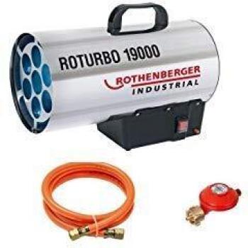 Rothenberger Industrial 1500000051 RoTurbo - Soplador con encendido piezoeléctrico, manguera y regulador, 18,2 kW, peso 5 kg