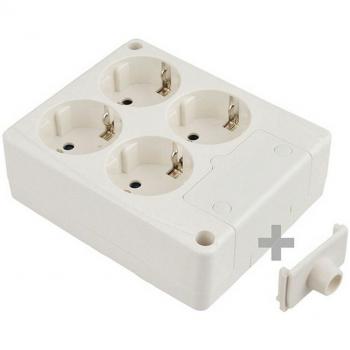 Solera - 4T T/T 16A 8104 Square Four Gang Socket Surface Mounted