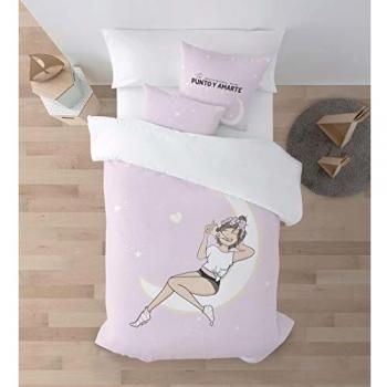 RIPSHOP - Funda nórdica de algodón - Cama de 90 x 190/200 cm - Artista ilustradora Clarilou | Luna