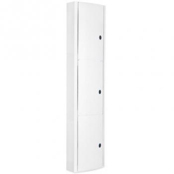 Armario Vertical Tatay en Plástico Blanco con 3 Puertas y 2 Estantes Removibles, Dimensiones 22x10x90.5cm