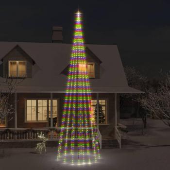 Árbol de Navidad en asta de bandera 1134 LED de colores 800 cm vidaXL