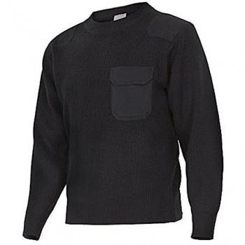 Jersey de Punto Grueso con Cuello Redondo Velilla - Color Negro - Talla XL