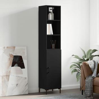 Aparador de madera contrachapada negro 34,5x34x180 cm vidaXL
