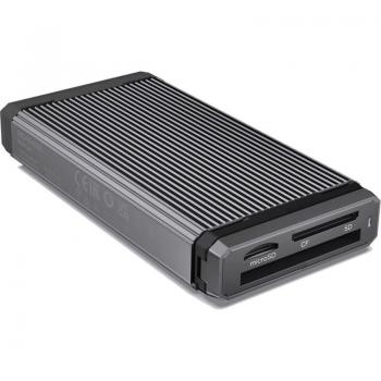 SanDisk RED Mini-Mag USB-C Card Reader, Grey, Aluminum Housing, Compatible with Windows 10+ and macOS 10.9+, Dimensions: 60mm x 19.1mm x 115.1mm, Pack of