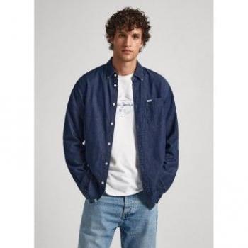 Camisa de hombre Pepe Jeans en color azul marino modelo Parton con diseño elegante