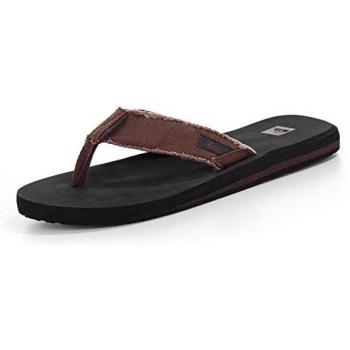 Men's Quiksilver Monkey Abyss Flip Flops - Demitasse - Brown - Size: 13