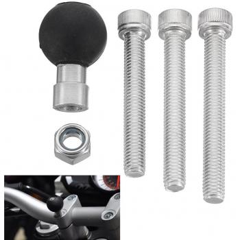 MOMOALA Ram Ram-B-367U Motocicleta Manillar Base Abrazadera con 1Inch Ball & M8 Tornillos Juego Kit