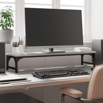 Soporte de Pantalla Estante para Monitor Madera de Ingeniería Color Negro, Gris Sonoma, Marrón Roble 85x23x15.5 cm