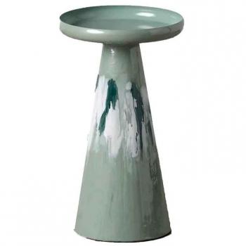 Mesa auxiliar de hierro verde 36 x 36 x 63 cm
