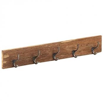 vidaXL Hall Hanger with 5 Hooks 100x2.5x15 cm Solid Reclaimed Wood