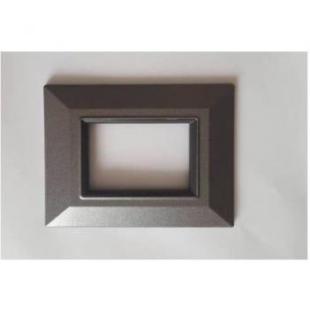 Placa Compatibles Axolute Bticino Coloradas Cuadrada Cromo Satinado 3 Foros