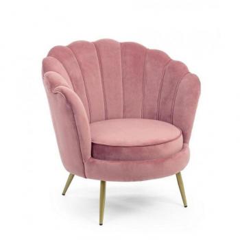 Poltrona Retro de Terciopelo Rosa Pavone Antik 80 x 76 x 84 cm