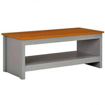 vidaXL Mesa de Centro Mobiliario Decoración de Casa y Hogar Diseño Clásico Estilo Moderno Estable Duradera y Resistente Práctica Gris 105x47x42cm