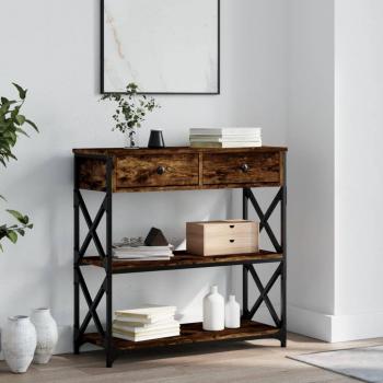 Consola Humo Roble 75x28x75 cm en Madera Multicapa Marrón