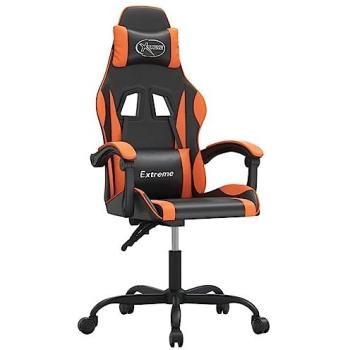 Silla gaming de cuero sintético negro y naranja vidaXL