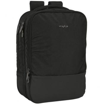 Mochila Fin de Semana para Portátil 15,6 Safta Business Black con Hombreras Acolchadas y Espalda Ergonómica - Dimensiones 30x44x16cm