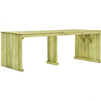 Mesa de jardín 220x101,5x80 cm en madera de pino impregnada, color marrón