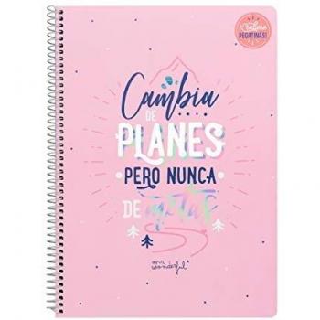 Mr. Wonderful Libreta-Cambia de Planes Pero Nunca de metas, Multicolor, Talla Única