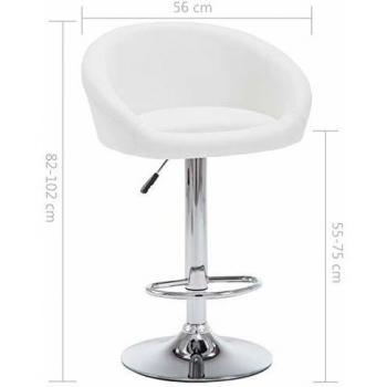 vidaXL 2X Sillas de Bar Cuero Sintético Blanco Taburete Asiento Cocina Comedor