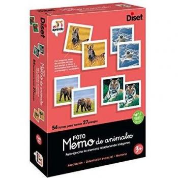 Diset - Memo Photo Animals, Juego educativo de memoria visual para niños a partir de 3 años