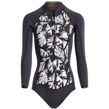 2018 Billabong Ladies Salty Daze 2mm Longe Sleeve Spring Shorty BLACK SANDS H42G11 Sizes- - Ladies 8