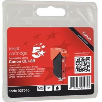 5 Star Compatible Inkjet Cartridge Page Yield 5475pp Black [Canon CLI-8BK Equivalent]