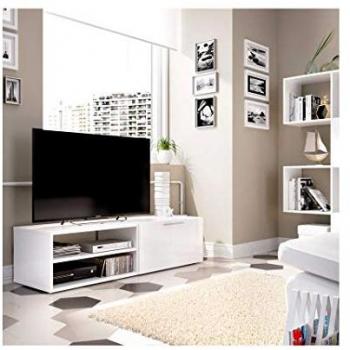 Mueble Multimedia Studio Blanco Brillo 131x40x33 cm Económico