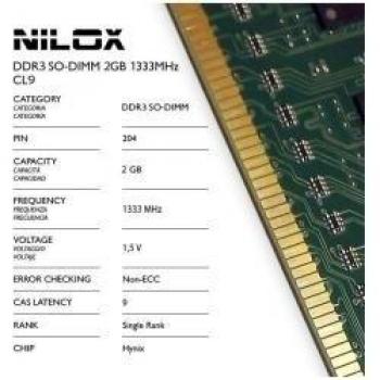 Nilox Memoria RAM DDR3 SO-DIMM de 2 GB, 1333 MHz, CL9, Verde