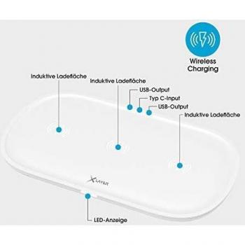 Cargador Inalámbrico Qi Triple Blanco XLayer 215760