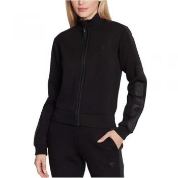 Guess Women's Black Front Zip Sweatshirt, Size XL