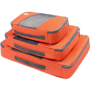 EEZEE Bolsas Organizadoras de Ropa para Viajes o Armarios, Cremallera a 2 Vías, Tapa Semi Transparente, Resistente, 3 Unidades