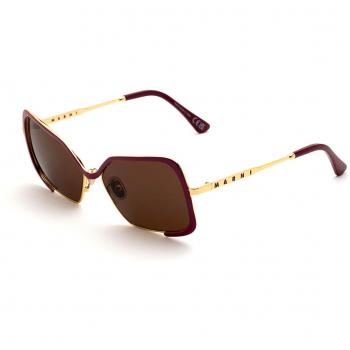 Marni Unila Valley Burgundy Gold U25 Men's Sunglasses 58mm