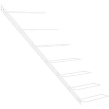 vidaXL Wall-mounted Wine Rack for 7 Bottles White Metal