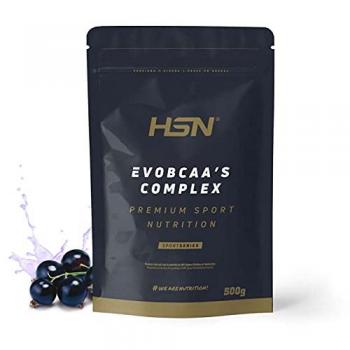 BCAA 2:1:1 en Polvo Evobcaa's Complex de HSN - Sabor Grosella Negra 500 g | Aminoácidos Ramificados con L-Citrulina y L-Glutamina Kyowa |