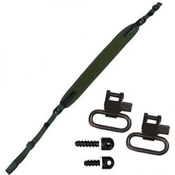 Savage Island Correa de Neopreno para Colgar Arma de Aire o Escopeta + eslabones de 2,50 cm y broches de Tornillo