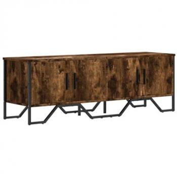 Mueble de TV madera de ingeniería roble ahumado 122x34x41 cm Marrón