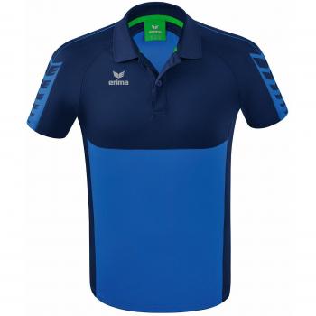 Erima Polo De Manga Corta Six Wings, Camisa Polo para Hombre, Color New Royal/New Navy, Talla L